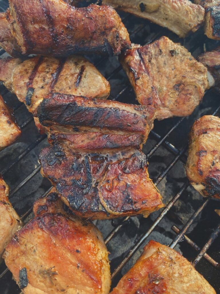 close up shot of delicious grilled meat