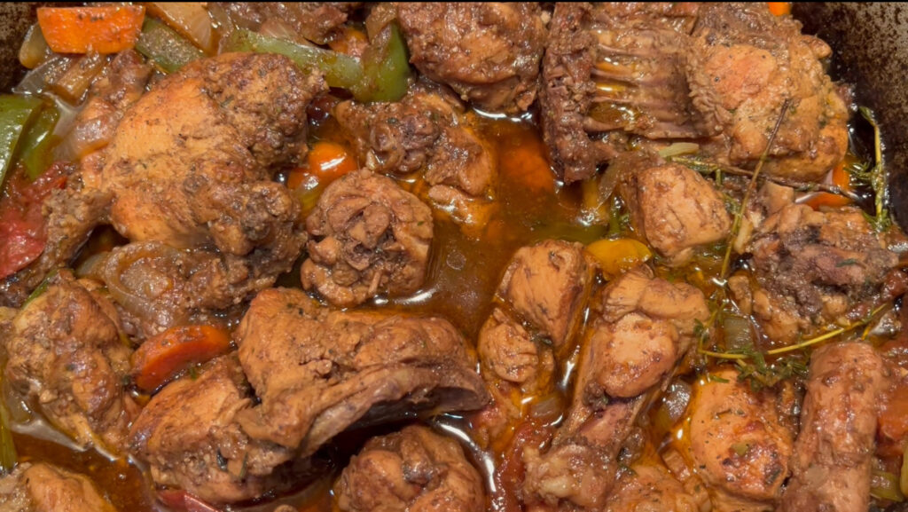 Brown stew chicken 